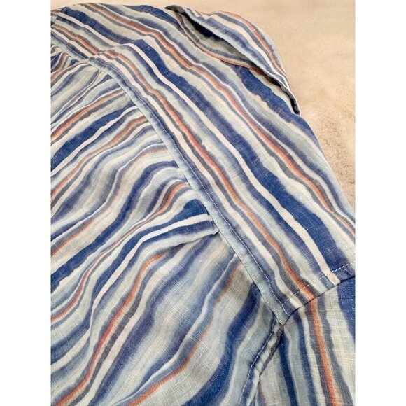 Tommy Bahama Men's Size XL Striped 100% Linen Button-Up Shirt - Picture 8 of 9